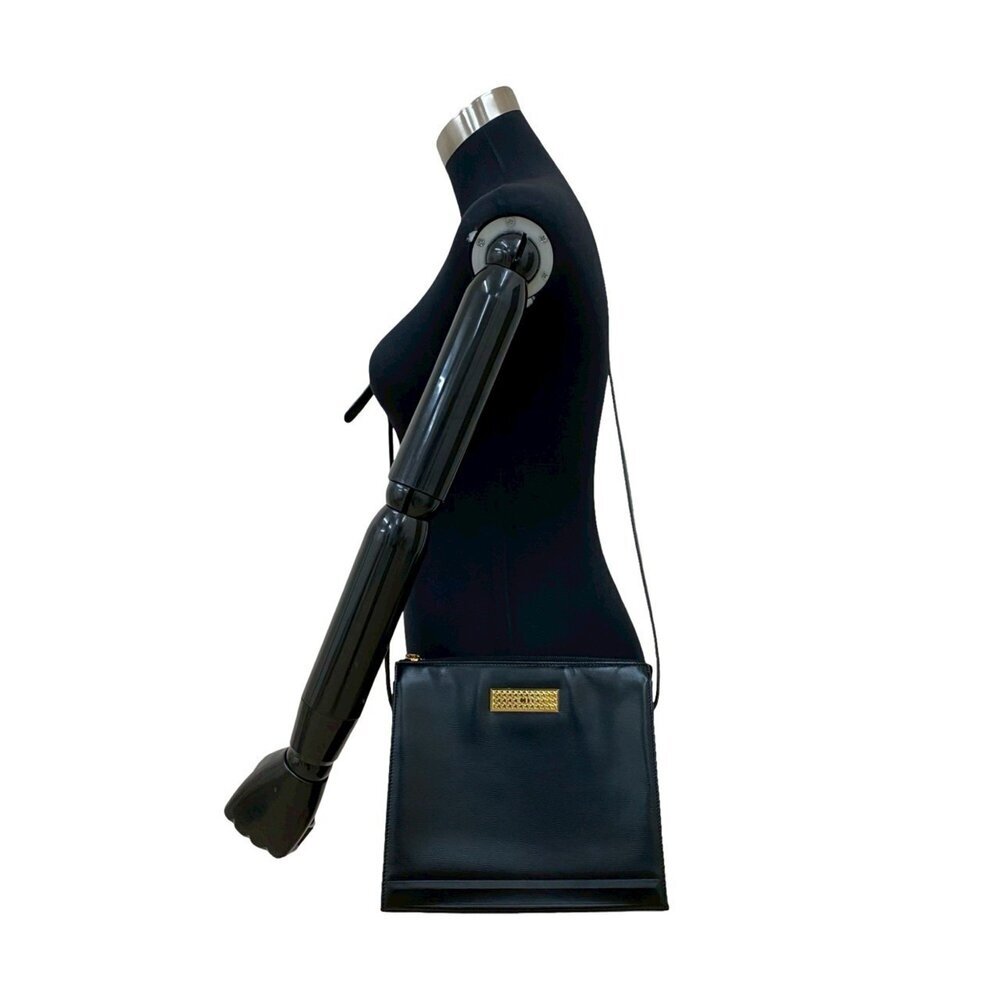 CHRISTIAN DIOR Black Leather Pochette Shoulder Bag - Picture 2 of 10